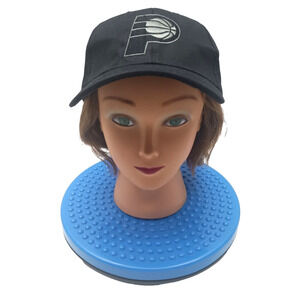 Indiana Pacers Logo‎ Ball Cap Black Grey Cotton Hat Lucas Oil Strap Back NBA